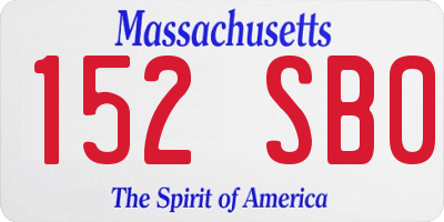MA license plate 152SB0