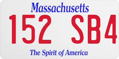MA license plate 152SB4