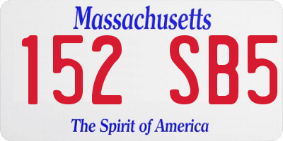 MA license plate 152SB5