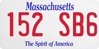 MA license plate 152SB6