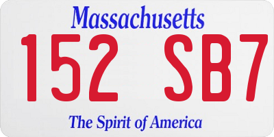 MA license plate 152SB7