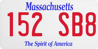 MA license plate 152SB8