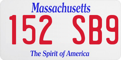 MA license plate 152SB9