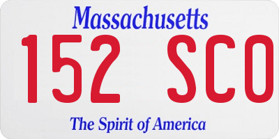 MA license plate 152SC0