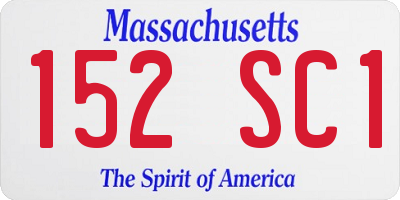 MA license plate 152SC1
