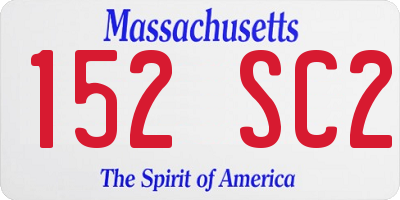 MA license plate 152SC2