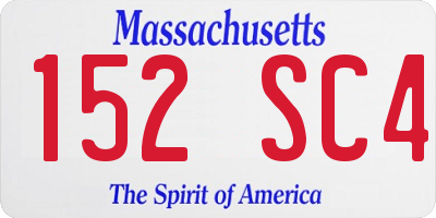 MA license plate 152SC4
