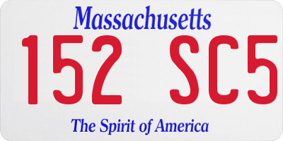 MA license plate 152SC5