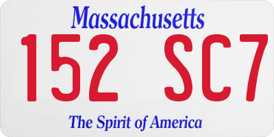 MA license plate 152SC7