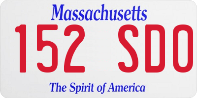 MA license plate 152SD0