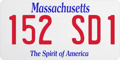MA license plate 152SD1