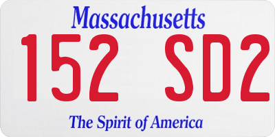 MA license plate 152SD2