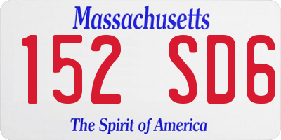 MA license plate 152SD6