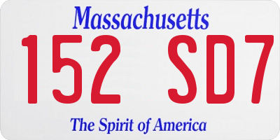 MA license plate 152SD7