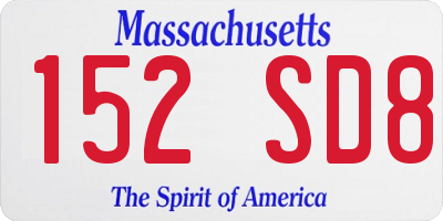MA license plate 152SD8