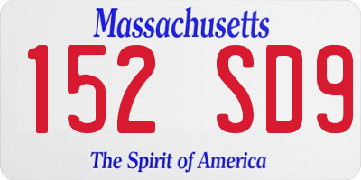 MA license plate 152SD9