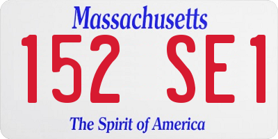 MA license plate 152SE1