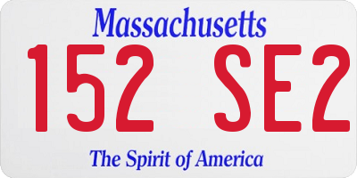 MA license plate 152SE2