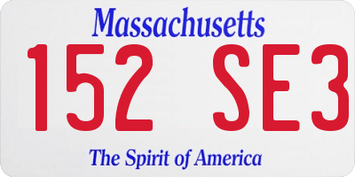 MA license plate 152SE3