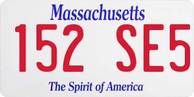 MA license plate 152SE5