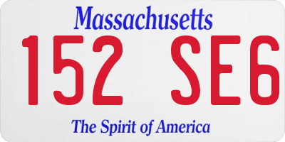 MA license plate 152SE6