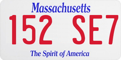MA license plate 152SE7