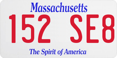 MA license plate 152SE8