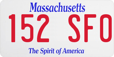 MA license plate 152SF0