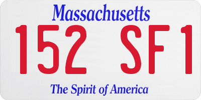 MA license plate 152SF1