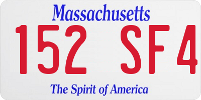 MA license plate 152SF4