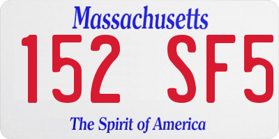 MA license plate 152SF5