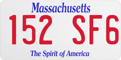 MA license plate 152SF6