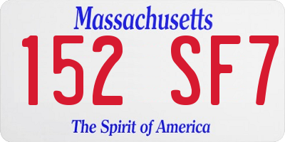 MA license plate 152SF7