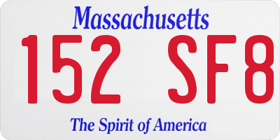 MA license plate 152SF8