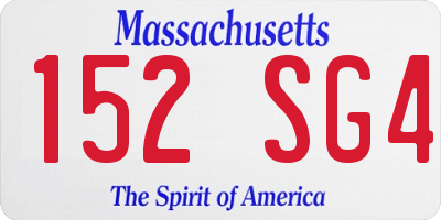 MA license plate 152SG4