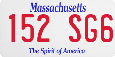 MA license plate 152SG6