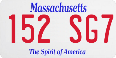 MA license plate 152SG7