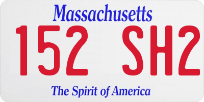 MA license plate 152SH2