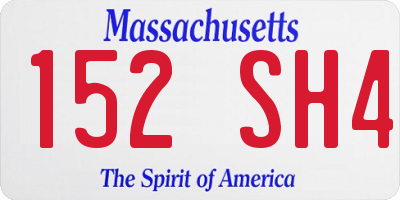 MA license plate 152SH4