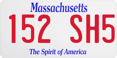 MA license plate 152SH5
