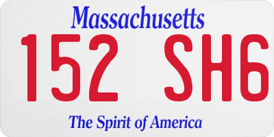 MA license plate 152SH6