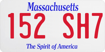 MA license plate 152SH7