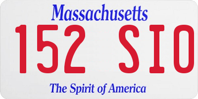 MA license plate 152SI0
