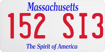 MA license plate 152SI3