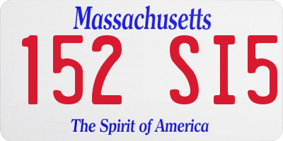 MA license plate 152SI5