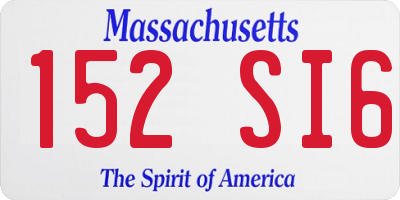 MA license plate 152SI6