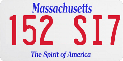 MA license plate 152SI7