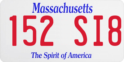 MA license plate 152SI8