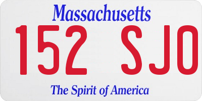 MA license plate 152SJ0
