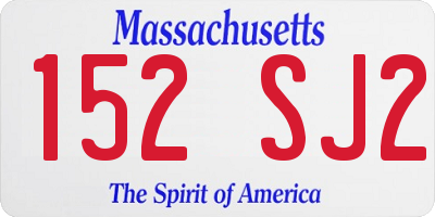 MA license plate 152SJ2